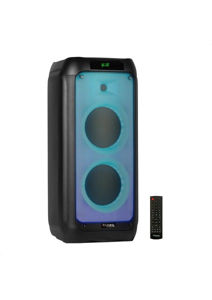 - W8 - 2 Adet 8 Inç (20,3 Cm) Hoparlör, 600W,, USB ve Microsd’li - W LED Efekti, Tws Kablosuz Bağlantı - Siyah