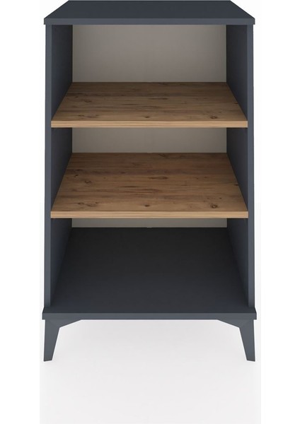 Hyperion Komodin 2 Raflı 60X44X96 Antrasit-Çam