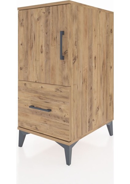 Kronos Komodin 2 Raflı Tek Çekmeceli Tek Kapaklı 44X59X96 Çam-Çam modelleri