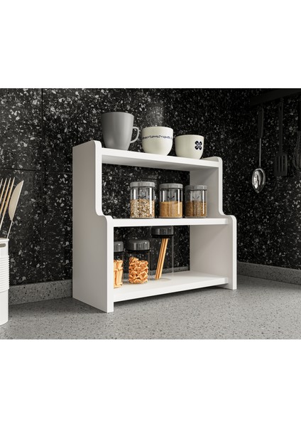 Mutfak Tezgah Üstü Organizer 3 Raflı Baharatlık Mutfak Banyo Düzenleyici