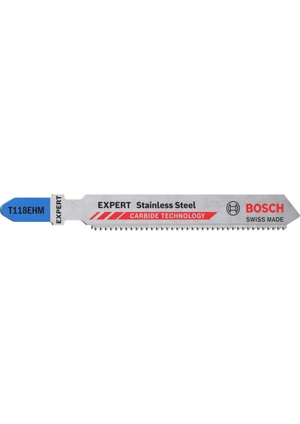 Professional 3x Expert &apos;stainless Steel&apos; T 118 Ehm Dekupaj Testere Bıçakları (Paslanmaz Çelik Saclar, Paslanmaz Çelik Saclar, Uzunluk 83 Mm, Aksesuar Dekupaj Testeresi)