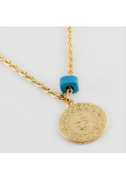 yarım altın figürlü kolye