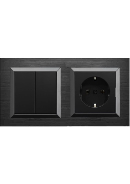 Quantum Siyah 2&apos;li Set Komütatör ve Topraklı Priz Set