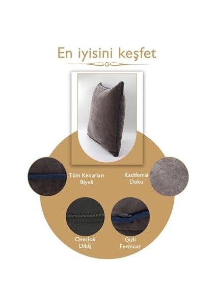 Renk Seçenekli Lacivert Biyeli Gri Kırlent Kılıfı Dekoratif Düz Sade Panoroma Panbiy Gri Lacivert 30X50 modelleri