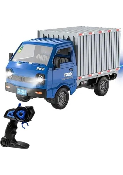 Kumandalı Rc Kamyonet,yük Taşıma Aracı,sesli,ışıklı,şarjlı,(Pil Hediyeli),2.4 Ghz Araç,uzaktan Kumandalı Kargo Arabası (Mavi)