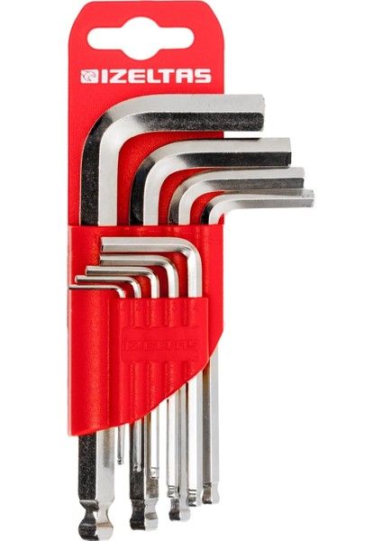 4905007108 Allen Anahtarlar Ballpoint Hexagon, Krom, 8&apos;li