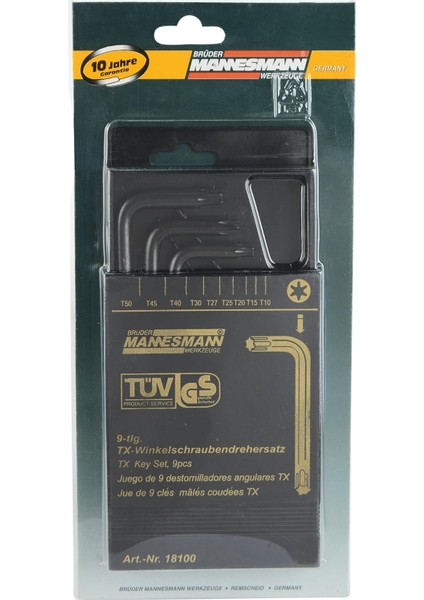 M 18100 Allen Anahtar Seti, Torx, 9 Parça