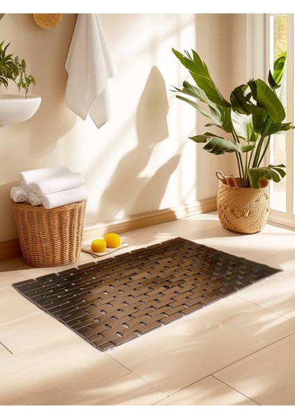 Bambu Kaydırmaz Siyah Banyo Paspası 80X50 Cm, Şık ve Güvenli Kullanım Sağlar. fırsatları