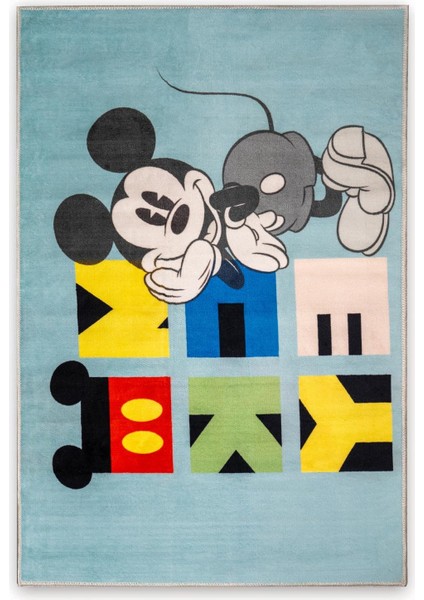 Mouse Lisanslı Karakter BASKILI%100 Halı, Çok Renkli, 80X120 cm