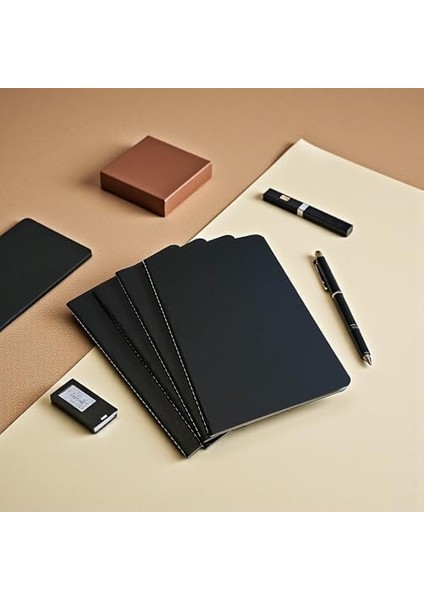 Tanıtım 4 Adet Terzi Dikişli Not Defteri, A5 Boyut, 40 Yaprak Planlama, Ofis Için Ideal (Siyah Kapak Tasarımı) fiyatları