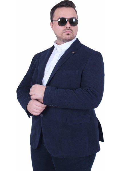 Mocgrande Erkek Büyük Beden 4 Drop Blazer Şönili Ceket 500602 Lacıvert fiyatları