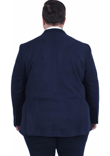 Mocgrande Erkek Büyük Beden 4 Drop Blazer Şönili Ceket 500602 Lacıvert fırsatları