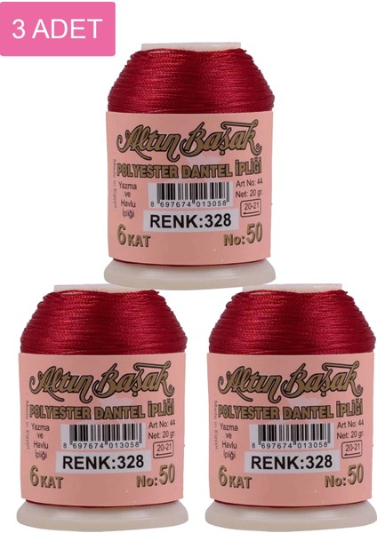 3 Adet Altınbaşak Oya ve Dantel Ipi 20 gr - Royaleks - No: 328