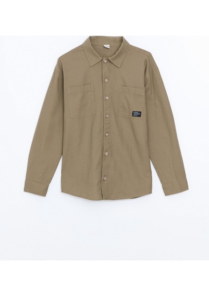 Yeni Sezon Uzun Kollu Keten Karışımlı Erkek Çocuk Gömlek