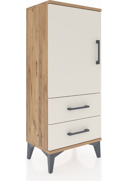 Arges Komodin 2 Raflı 2 Çekmeceli Tek Kapaklı 44X30X106 Çam-Aytaşı fiyatları