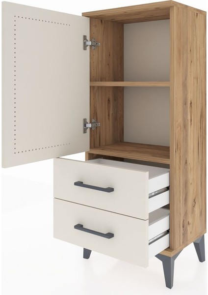 Arges Komodin 2 Raflı 2 Çekmeceli Tek Kapaklı 44X30X106 Çam-Aytaşı fırsatları
