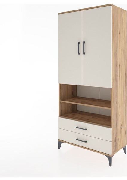 Hyperion Dolap 5 Raflı 2 Çekmeceli 2 Kapaklı 88X44X195 Çam-Aytaşı modelleri