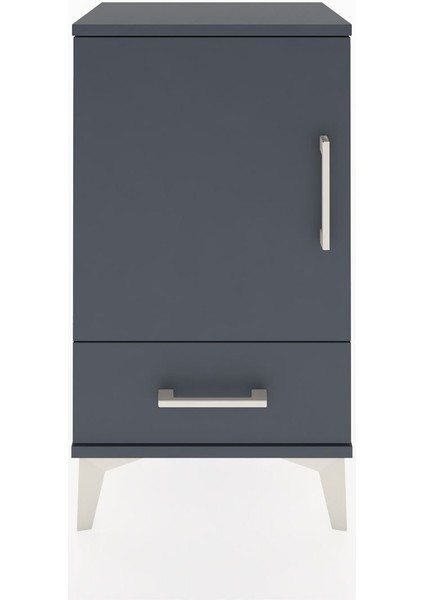 Arges Komodin 2 Raflı Tek Çekmeceli Tek Kapaklı 44X30X80 Antrasit-Antrasit fiyatları