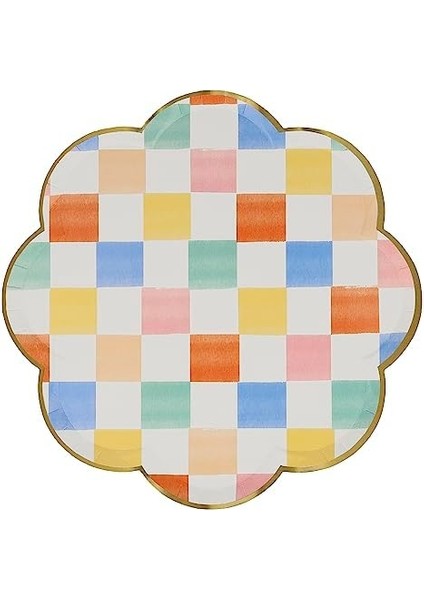 - Colourful Pattern Dinner Plates - Renkli Desenler Tabaklar - L - 8&apos;li modelleri