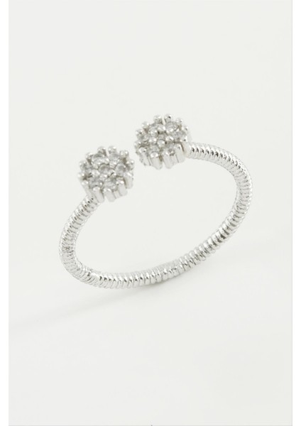 Çiçek Zirkon Taşlı Yüzük