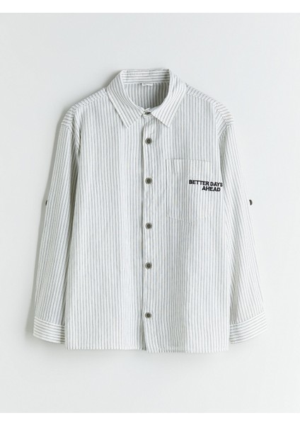 Yeni Sezon Çizgili Erkek Çocuk Gömlek modelleri