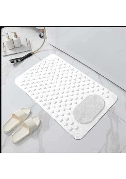 Beyaz Silikon Kaymaz Tabanlı Banyo Paspası 36X69,5 Cm, Duş Kaydırmaz Vantuzlu modelleri