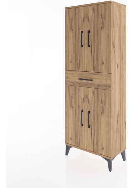 Arges Dolap 3 Raflı Tek Çekmeceli 4 Kapaklı 60X30X163 Çam-Çam modelleri