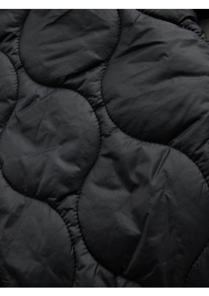 Kız Çocuk Siyah Lightweight Kapitone Puffer Şişme Ceket modelleri