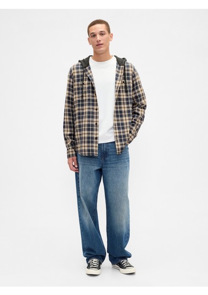 Erkek Koyu Mavi Standart Fit Oxford Gömlek fırsatları