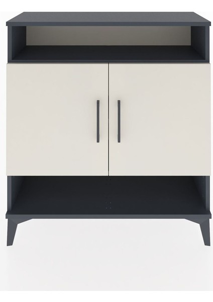 Arges Şifonyer 3 Raflı 2 Kapaklı 88X30X96 Antrasit-Aytaşı