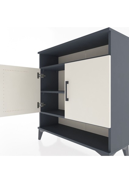 Arges Şifonyer 3 Raflı 2 Kapaklı 88X30X96 Antrasit-Aytaşı indirimleri