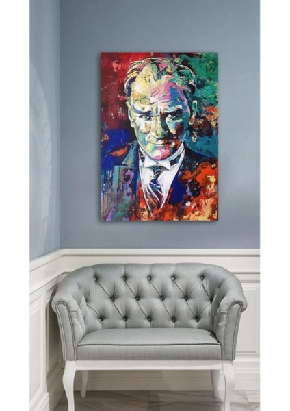 Kanvas Tablo Yağlı Boya Görünümlü Atatürk Tablo 70 x 100