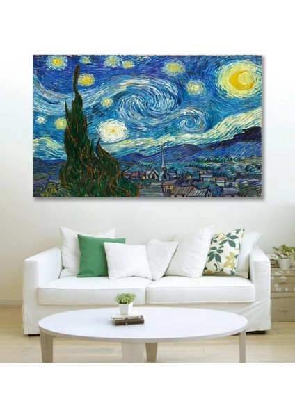 Van Gogh Yıldızlı Gece Duvar Kanvas Tablo (70 x 100 Cm)