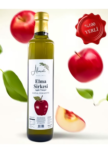 Içilebilir Elma Sirkesi Doğal Fermantasyon - Apple Vinegar 500 ml