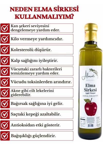 Içilebilir Elma Sirkesi Doğal Fermantasyon - Apple Vinegar 500 ml fiyatları