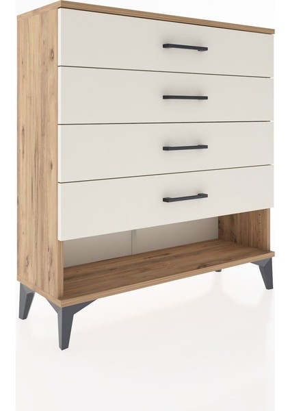 Arges Şifonyer 4 Çekmeceli 88X30X96 Çam-Aytaşı fiyatları