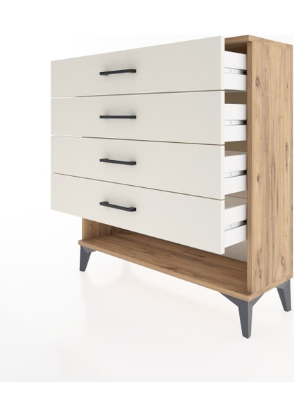 Arges Şifonyer 4 Çekmeceli 88X30X96 Çam-Aytaşı fırsatları