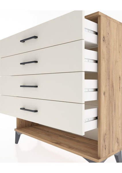 Arges Şifonyer 4 Çekmeceli 88X30X96 Çam-Aytaşı indirimleri