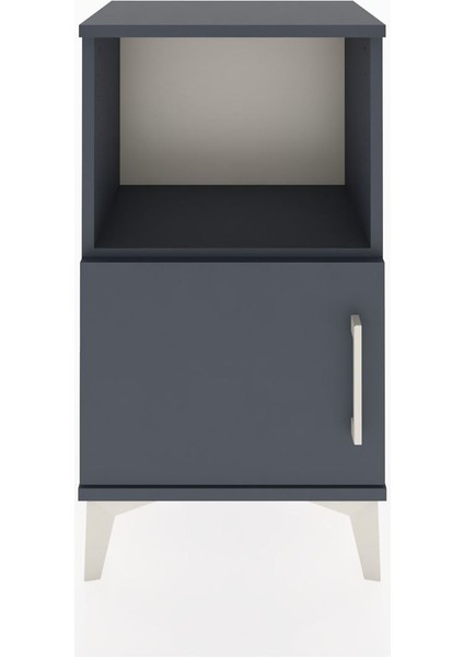 Arges Komodin 2 Raflı Tek Kapaklı 44X30X80 Antrasit-Antrasit