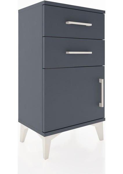 Arges Komodin 2 Raflı Tek Kapaklı 44X30X80 Antrasit-Antrasit fırsatları