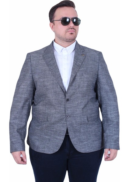Mocgrande Erkek Büyük Beden 6 Drop Blazer Tuna Ceket 500601 Sıyah