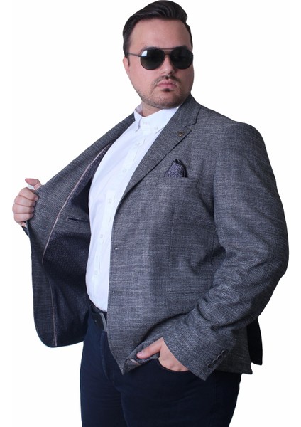 Mocgrande Erkek Büyük Beden 6 Drop Blazer Tuna Ceket 500601 Sıyah fırsatları