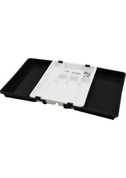 Kayar Kaşıklık Iki Taraflı Çift Açılır Ayarlanabilir Çekmece Içi 36X69CM (4172)