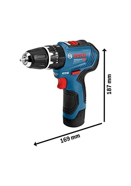 Professional Gsb 12V-30 Akülü Darbeli Delme Vidalama Makinesi (12 Volt, 2 x 2,0 Ah Akü, Şarj Cihazı, Yumuşak/sert Tork: 18/30 Nm; Plastik Çanta) modelleri