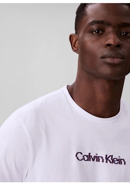 Calvın Kleın Erkek Marka Logolu Organik Pamuklu Günlük Kullanıma Uygun Beyaz T-Shirt LV04RC858G Yaa fiyatları