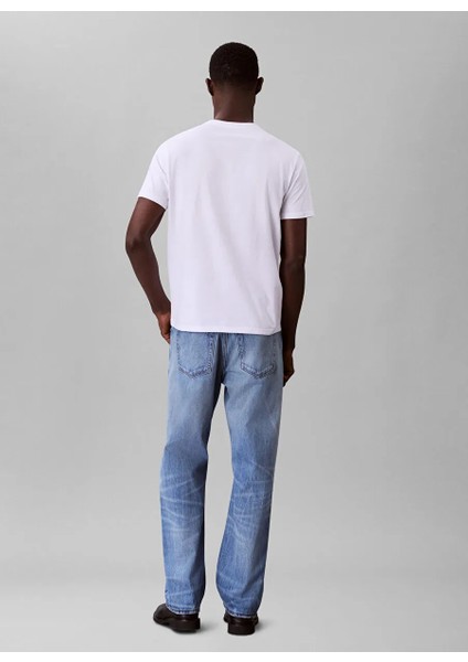 Calvın Kleın Erkek Marka Logolu Organik Pamuklu Günlük Kullanıma Uygun Beyaz T-Shirt LV04RC858G Yaa fırsatları