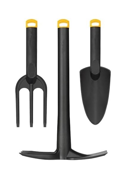 Sert Plastik Üçlü Bahçe Seti, Hobi Kürek - Çapa - Tırmık Bahçıvan Seti, Yüksek Basınca Dayanıklı Gövde, Paslanma Derdi Yok modelleri