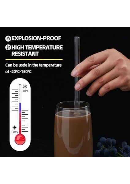 14’lü Cam Pipet Seti – 12 Adet Cam Pipet + 2 Temizleme Fırçası | Yıkanabilir Antibakteriyel | Smoothie Kahve Içecek Için | Çevre Dostu Kırılmaz fiyatları