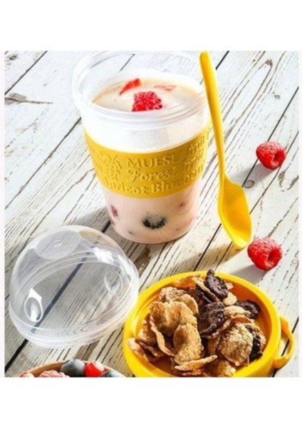 Dondurma Kabı Kaşıklı Yoğurt Kabı Kaşıklı Pratik Çok Kullanım Amaçlı ROYALEKS-AP-9199