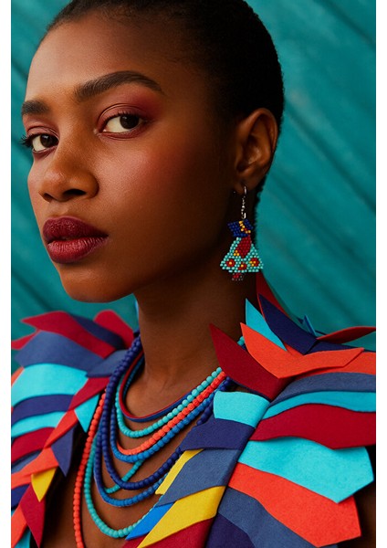 Renkli Figür Tasarımlı Miyuki Boncuk Küpe - El Yapımı fırsatları